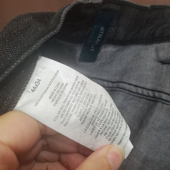 PERRY ELLIS Mens Jeans SZ 44x32 Straight Fit 100% Cotton Black Goth Punk Casual - Picture 4 of 8